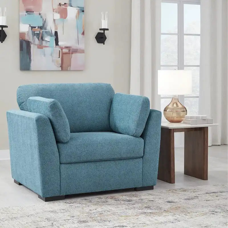 Roundhill Furniture Clareen Upholstered Chair-and-a-Half, Cutler Chair, Oversized Chair