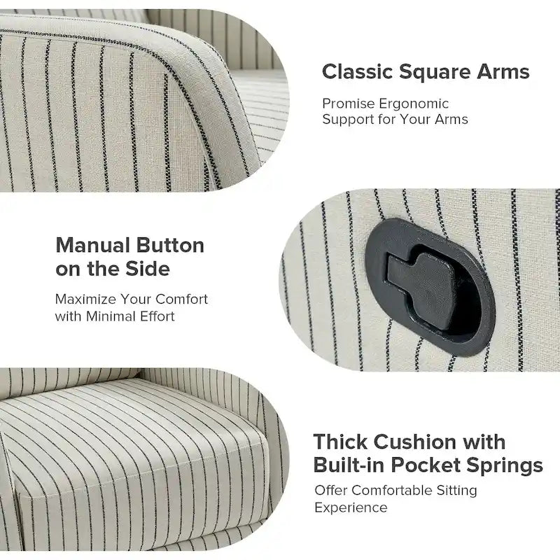 Diana Modern Polyester 360-degree Swivel Rocker Recliner Set of 2 by HULALA HOME