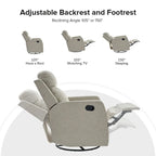 Diana Modern Polyester 360-degree Swivel Rocker Recliner Set of 2 by HULALA HOME