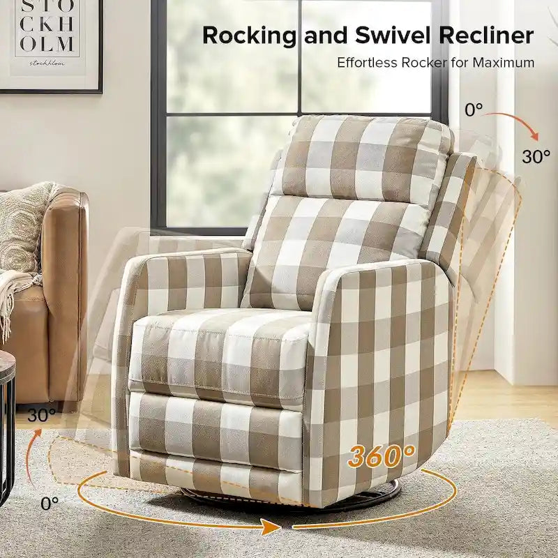 Diana Modern Polyester 360-degree Swivel Rocker Recliner Set of 2 by HULALA HOME