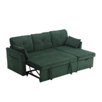 Corduroy/Chenille Upholstered L-Shaped Storage Reversible Chaise Sectional Sofa with Side Pocket