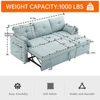 Corduroy/Chenille Upholstered L-Shaped Storage Reversible Chaise Sectional Sofa with Side Pocket