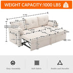 Corduroy/Chenille Upholstered L-Shaped Storage Reversible Chaise Sectional Sofa with Side Pocket