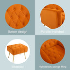 Upholstered Wingback Chair with Matching Ottoman – Gold Legs, Spring Support