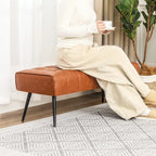 Adeco 41 Inches Faux Leather Ottoman Bench for Living Room