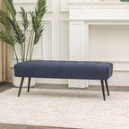 Adeco 41 Inches Faux Leather Ottoman Bench for Living Room