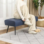 Adeco 41 Inches Faux Leather Ottoman Bench for Living Room