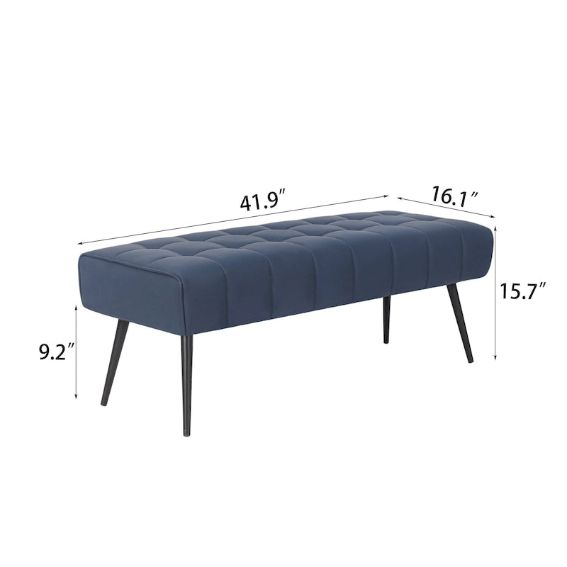 Adeco 41 Inches Faux Leather Ottoman Bench for Living Room