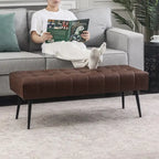 Adeco 41 Inches Faux Leather Ottoman Bench for Living Room