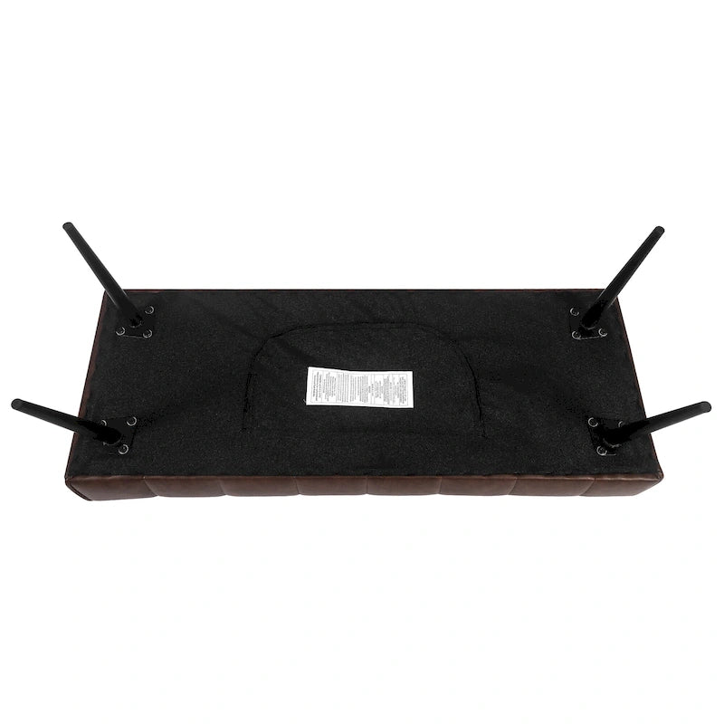 Adeco 41 Inches Faux Leather Ottoman Bench for Living Room
