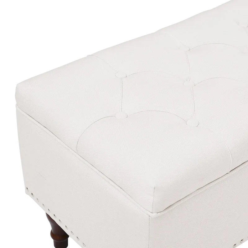 COZYMAN Tufted Storage Bench, Upholstered Ottoman with Storage for Bedroom - 50.8 W X 17.1 D X 18.3 H