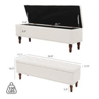 COZYMAN Tufted Storage Bench, Upholstered Ottoman with Storage for Bedroom - 50.8 W X 17.1 D X 18.3 H