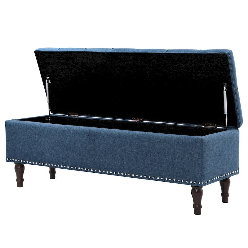 COZYMAN Tufted Storage Bench, Upholstered Ottoman with Storage for Bedroom - 50.8 W X 17.1 D X 18.3 H