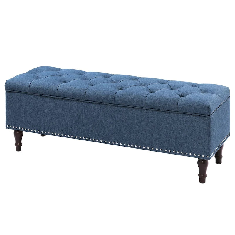 COZYMAN Tufted Storage Bench, Upholstered Ottoman with Storage for Bedroom - 50.8 W X 17.1 D X 18.3 H