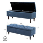 COZYMAN Tufted Storage Bench, Upholstered Ottoman with Storage for Bedroom - 50.8 W X 17.1 D X 18.3 H