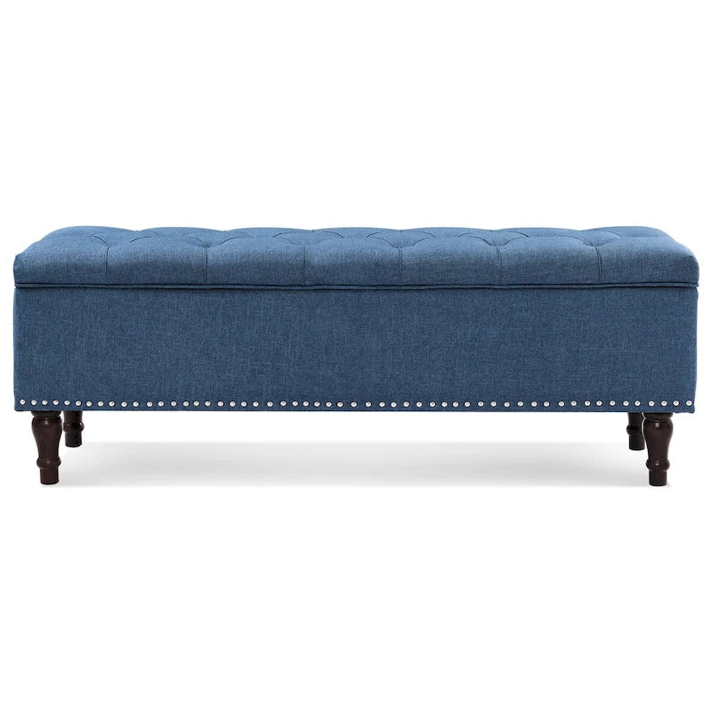 COZYMAN Tufted Storage Bench, Upholstered Ottoman with Storage for Bedroom - 50.8 W X 17.1 D X 18.3 H