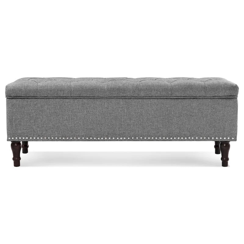 COZYMAN Tufted Storage Bench, Upholstered Ottoman with Storage for Bedroom - 50.8 W X 17.1 D X 18.3 H