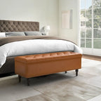 COZYMAN Tufted Storage Bench, Upholstered Ottoman with Storage for Bedroom - 50.8 W X 17.1 D X 18.3 H