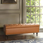COZYMAN Tufted Storage Bench, Upholstered Ottoman with Storage for Bedroom - 50.8 W X 17.1 D X 18.3 H