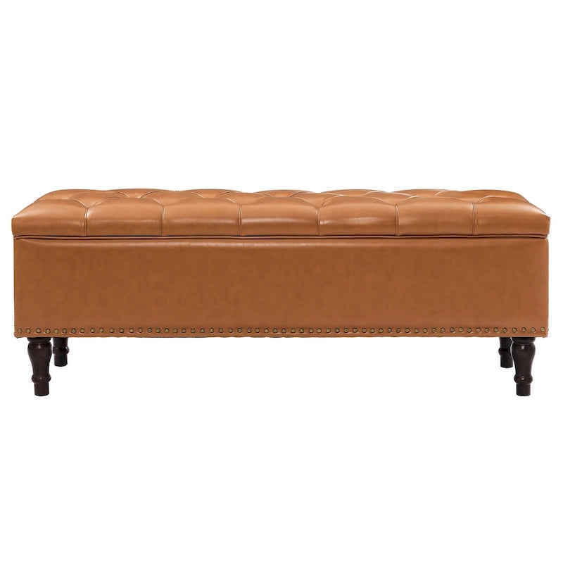 COZYMAN Tufted Storage Bench, Upholstered Ottoman with Storage for Bedroom - 50.8 W X 17.1 D X 18.3 H