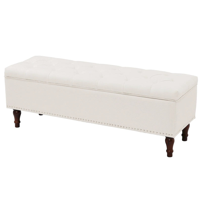 COZYMAN Tufted Storage Bench, Upholstered Ottoman with Storage for Bedroom - 50.8 W X 17.1 D X 18.3 H