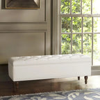 COZYMAN Tufted Storage Bench, Upholstered Ottoman with Storage for Bedroom - 50.8 W X 17.1 D X 18.3 H