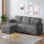 Moasis L-shaped 3-seater Reversible Sectional Sofa Bed Sleeper with Storage and Cushions