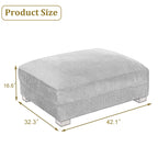 Modern Corduroy Fabric Oversized Accent Ottoman