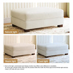 Modern Corduroy Fabric Oversized Accent Ottoman