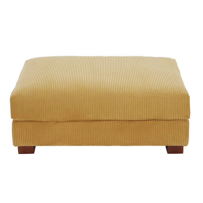 Modern Corduroy Fabric Oversized Accent Ottoman
