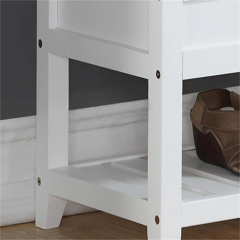 Wood Shoe Storage Bench with Lift-up Seat Cushion