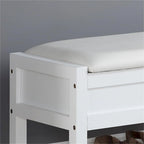Wood Shoe Storage Bench with Lift-up Seat Cushion