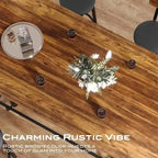6-People Counter Bar Height Pub Table withe Footrest, Tall Bar Table with Thicken Wood Tabletop and Metal Frame for Home/Kitchen