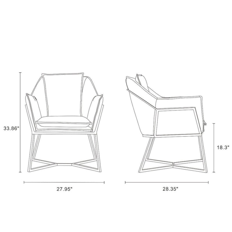 Origami Velvet Accent Chair