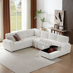 Modular Storage Sectional Sofa Couch Free Combination L/U Shaped Corduroy Upholstered Convertible Sleeper Sofabed Daybed
