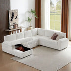 Modular Storage Sectional Sofa Couch Free Combination L/U Shaped Corduroy Upholstered Convertible Sleeper Sofabed Daybed