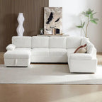 Modular Storage Sectional Sofa Couch Free Combination L/U Shaped Corduroy Upholstered Convertible Sleeper Sofabed Daybed