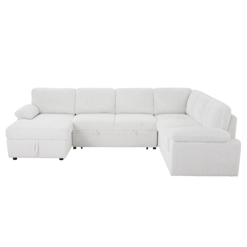 Modular Storage Sectional Sofa Couch Free Combination L/U Shaped Corduroy Upholstered Convertible Sleeper Sofabed Daybed