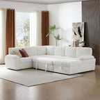 Modular Storage Sectional Sofa Couch Free Combination L/U Shaped Corduroy Upholstered Convertible Sleeper Sofabed Daybed