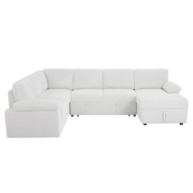 Modular Storage Sectional Sofa Couch Free Combination L/U Shaped Corduroy Upholstered Convertible Sleeper Sofabed Daybed