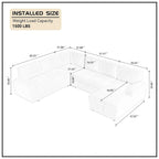 Modular Storage Sectional Sofa Couch Free Combination L/U Shaped Corduroy Upholstered Convertible Sleeper Sofabed Daybed