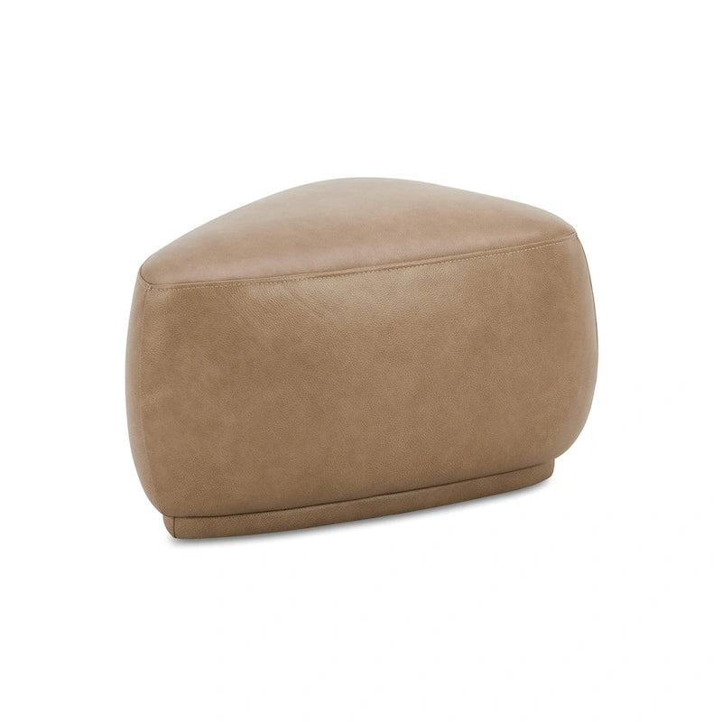 Pebble 26" Rounded Triangle Cocktail Ottoman – Mustard Yellow Tweed, 250 lb Capacity