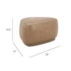 Pebble 26" Rounded Triangle Cocktail Ottoman – Mustard Yellow Tweed, 250 lb Capacity
