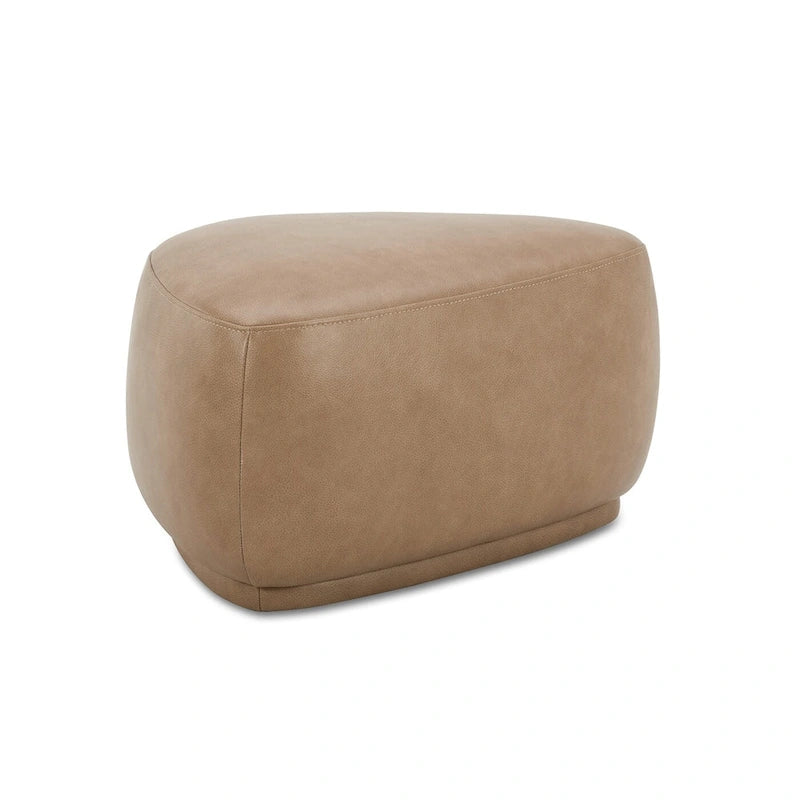 Pebble 26" Rounded Triangle Cocktail Ottoman – Mustard Yellow Tweed, 250 lb Capacity