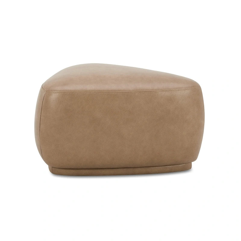 Pebble 26" Rounded Triangle Cocktail Ottoman – Mustard Yellow Tweed, 250 lb Capacity