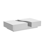 Modern LED-Lit Coffee Table with Tempered Glass Top & 2 Drawers – 7-Color LED