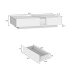 Modern LED-Lit Coffee Table with Tempered Glass Top & 2 Drawers – 7-Color LED