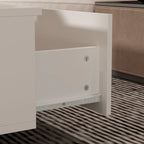 Modern LED-Lit Coffee Table with Tempered Glass Top & 2 Drawers – 7-Color LED