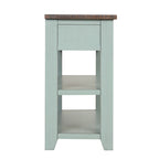 Modern Solid Pine Wood Top Console Table with 3 Drawers and 2 Shelves