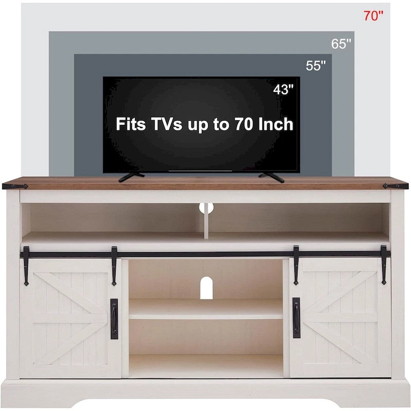 Farmhouse Wood TV Stand, Highboy Entertainment Center, Media Console